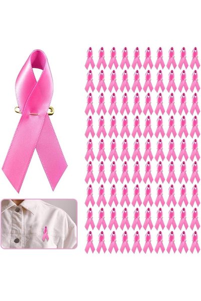 MOODEEY Pins, Awareness Pink Ribbon Lapel Pins, Brooch Hope Badge Pins for Breas