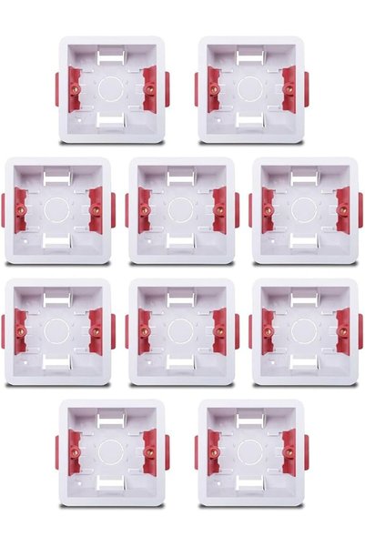 Generic 10 قطع من الصناديق الكهربائية الجدارية أحادية الفتحة مقاس 35 مم للترك...