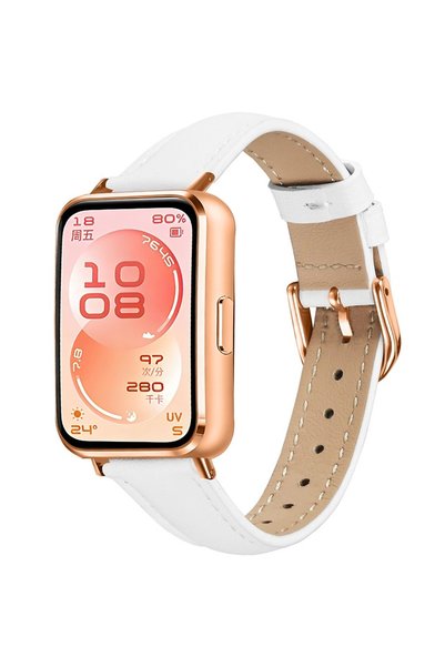 XGSM Curea din piele pentru Huawei Band 11 / 11 Pro, albă