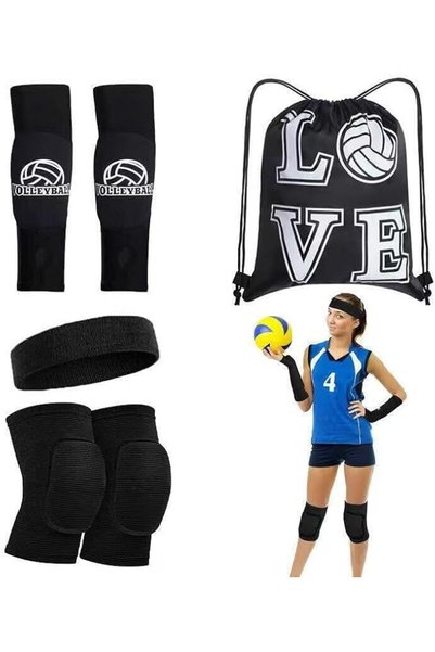 Yelajoy 4 Pcs Volleyball Accessories Set with Knee Pads, Compression Arm Slee...