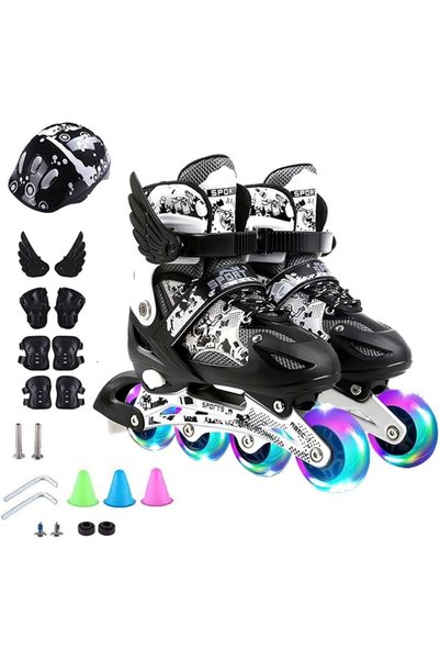 ANYUAN Inline Skates,Boys Girls Adjustable Roller Skates, with Light up Wheel...