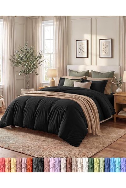 Utopia Bedding طقم غطاء لحاف مقاس كوين - غطاء لحاف واحد مع 2 غطاء وسادة - 3 ق...