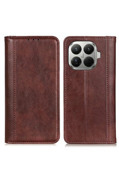 XGSM Husă tip carte pentru Xiaomi 17T, Piele despicată, Maro