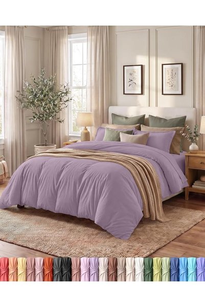 Utopia Bedding طقم غطاء لحاف مقاس كوين - غطاء لحاف واحد مع 2 غطاء وسادة - 3 ق...