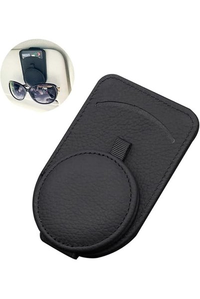 X SPRING Sunglass Holder For Car Visor, Genuine Leather Accessories, Magnetic...