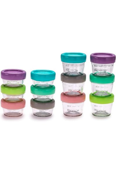 meliinista Melii Glass Food Container (6 x 4oz + 6 x 2oz) - 12 piece set