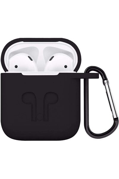 Generic غطاء حماية سيليكون لسماعات AirPods مع مشبك كارابينر لإكسسوارات Apple ...