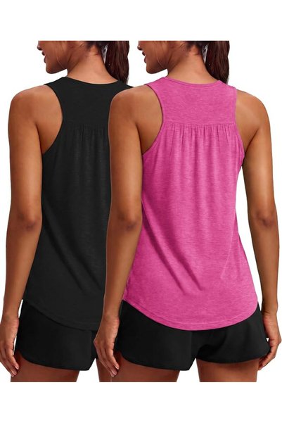 GENERAL PINSPARK Workout Tank Tops Woman Yoga Shirt Racerback Loose Athletic ...