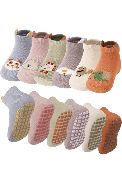 TERRIFI Baby Non-Slip Grip Socks, Cute Toddler Socks with Silicone Dots