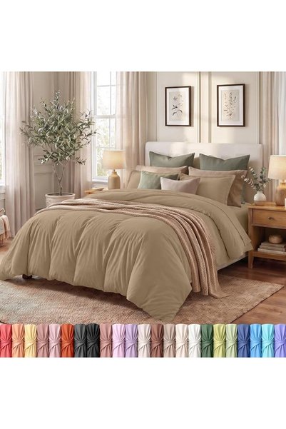 Utopia Bedding طقم غطاء لحاف مقاس كوين - غطاء لحاف واحد مع 2 غطاء وسادة - 3 ق...