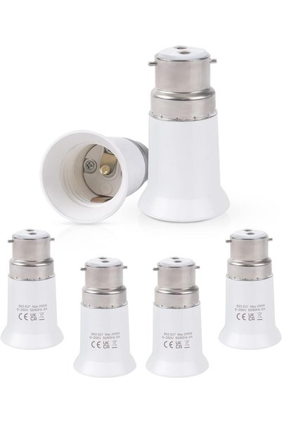 Generic B22 to E27 Socket Converter, 6 Pcs Bayonet to Screw Edison Adapter, B...