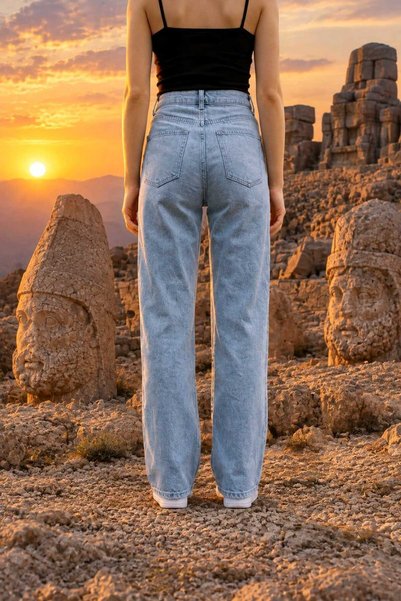 hies Wide Leg Kadın Jeans - Yüksek Bel, Likralı, Bol Paça, Esnek Palazzo Kadın Kot Pantolon