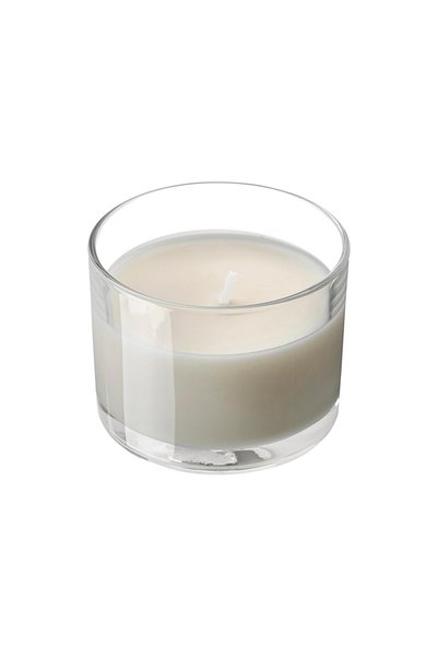 IKEA Vanilya Kokulu Bej Bardakta Mum 8x6 cm, 20 Saat Yanma Süresi