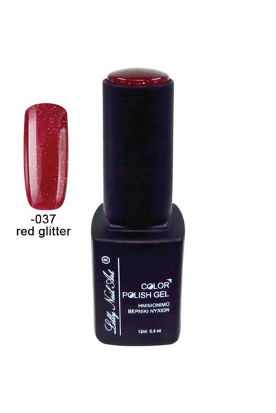 NO BRAND Ημιμόνιμο τριφασικό μανό 12ml - Red glitter [40504008-037]