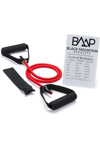 Black Mountain Products حزام مقاومة فردي - يتضمن مثبت للباب ودليل للمبتدئين