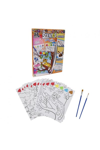 Scentos Scented Painting Set, Jungle and Marine Life, 2 Sets
