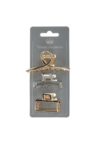 OEM Clame Par Dama Metalice Argintii Aurii Diferite Modele (4-7.5cm) - 3buc