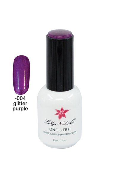 NO BRAND Ημιμόνιμο μανό one step 15ml - Glitter purple [40504001-004]