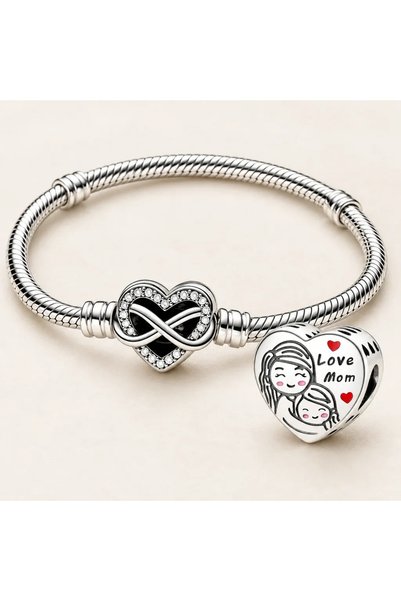 Belora Set Pentru Mama — brățară Family și charm Love Mom - 21cm