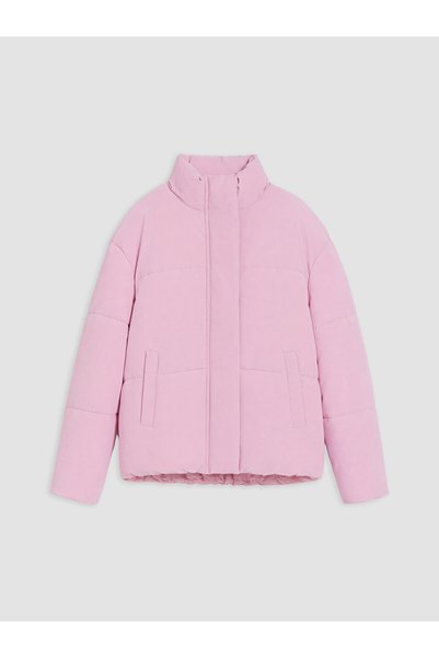LC Waikiki Peak New Season Pink Stand-Up Collar Girls' Puffer Jacket.