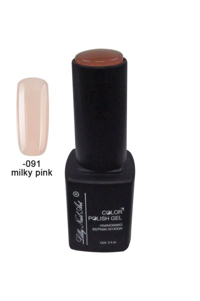 NO BRAND Ημιμόνιμο τριφασικό μανό 12ml - Milky pink (για γαλλικό) [40504008-091]