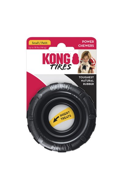 Kong Extreme Tires Delikli Tekerlek Şeklinde Çok Amaçlı Köpek Oyuncağı Ultra Sert S