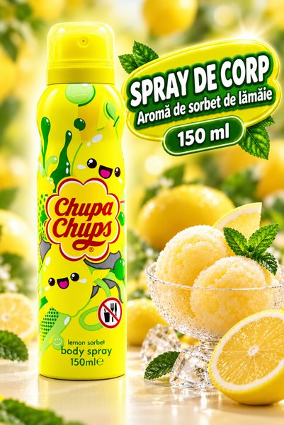 Chupa Chups Spray de corp, aromă de sorbet de lămâie, 150 ml
