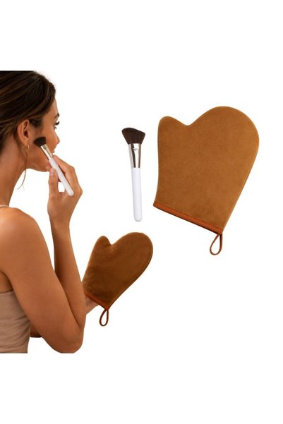 FONIX Self-Tanning Product Application Glove and Brush Set, Soft Glove for Bo...