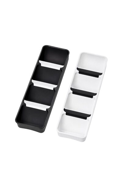 FONIX Cutlery Organizer Holder, CompactFit, 4 Compartments, Space Saving Desi...