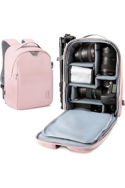 BAGSMART حقيبة ظهر للكاميرا، حقيبة ظهر لكاميرا DSLR وSLR تناسب أجهزة الكمبيوت...