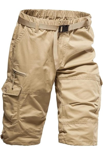 GENERAL Mylldey Men's Cargo Shorts 3/4 Relaxed Fit Mens Running Shorts 7 Pock...