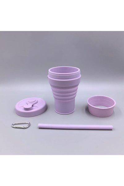 Arabest Collapsible Travel Mug, 15oz / 450ml, Leak-Proof Reusable Silicone Wa...