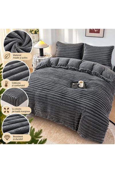 Truva Home Lenjerie de Pat Cocolino | 4 Piese |Cearceaf de Pat cu Elastic, 18...