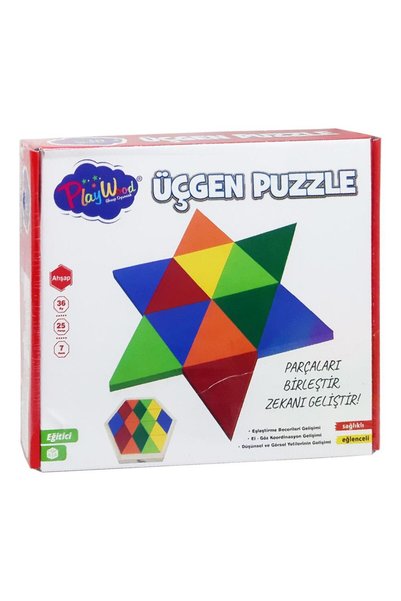Generic Brand 24 Piece Wooden Triangle Puzzle Ony-395