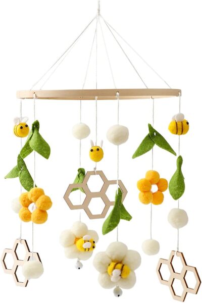 Arabest Infant Nursery Mobile, Soft Sound Soothe Toy, 360 Degree Rotation, Sa...