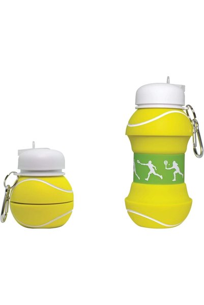 Arabest Collapsible Water Bottle, 18 oz., BPA-FREE Silicone, Tennis Ball Shap...