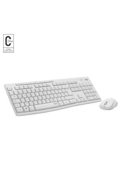logitech MK295 Set tastatură și mouse wireless silențios, QWERTY, Alb