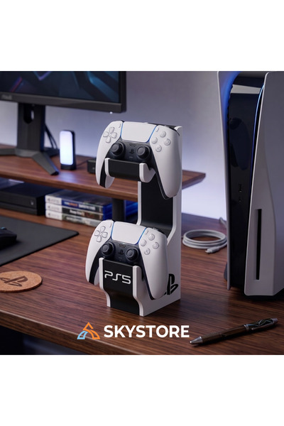 Mankafalar3D SkyStore PS5 DualSense Kontrolcü Standı Masaüstü | 2'li Oyun Kol...