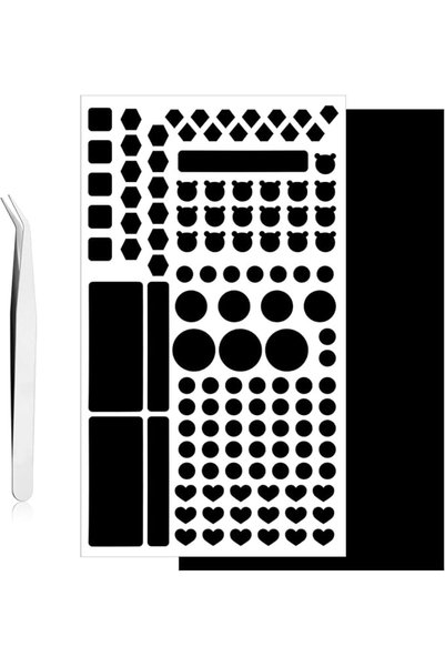 Tazweeq 2 Sheets LED Light Blocking Stickers with Tweezers, 100% Blackout Fil...