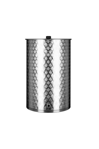 GALO Cisterna inox alimentar 75L fund plan cu capac inox antipraf