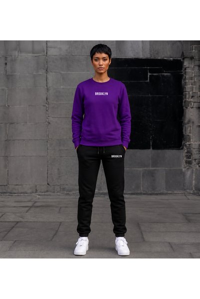 clothes 33 Trening cu guler rotund, cu imprimeu, model unisex pentru femei/bă...