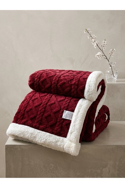 Truva Home Pătură Călduroasă de Iarnă | 200x230 cm, |Textură Tricotată & Blăn...