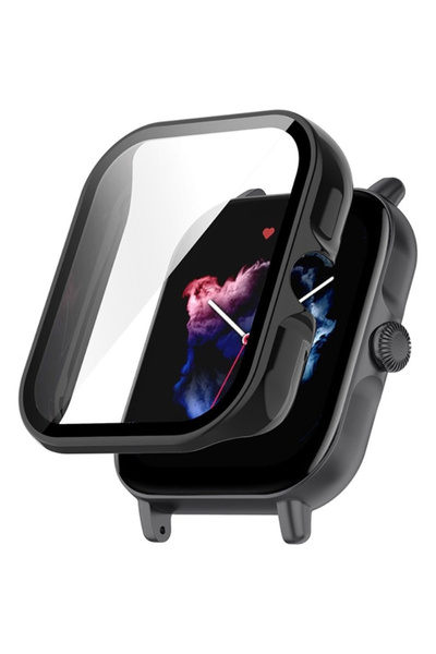 XGSM Carcasă + Sticlă securizată pentru Amazfit GTS 3, Negru
