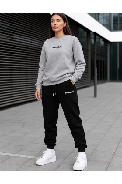 clothes 33 Zero-Collar Shardooned Sweatshirt Seasonal Brooklyn Printed Women'...