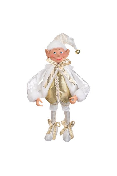 DD SHOP Figurina de Craciun Spiridus cu Haine Alba 32cm