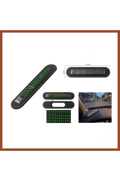 Bezos Luxury Leather Design In-Car Phone Number Plate Green Highlighter 13.5X...