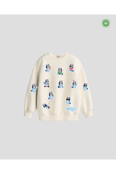 cirokids Cute Dog Bluey Printed Unisex Crew Neck Cotton Sweatshirt (Ages 4 - 13)