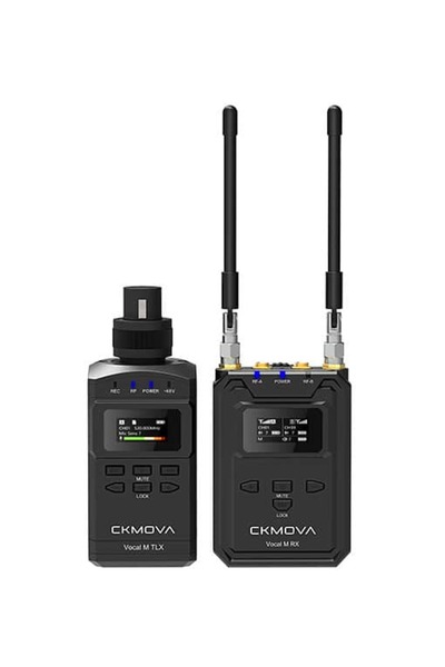 CKMOVA Set profesional de microfon wireless UHF cu două canale Vocal M V3 (tr...