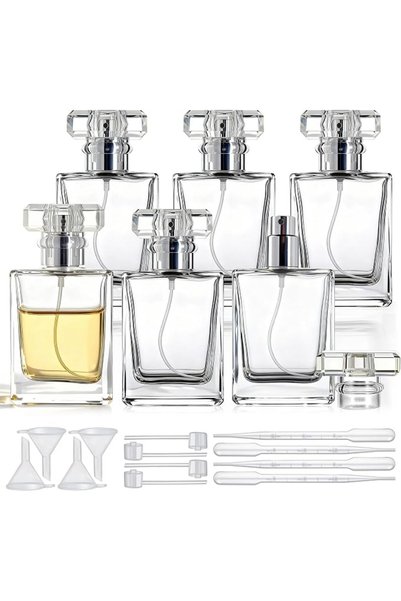 Yelajoy مجموعة من 6 زجاجات عطر زجاجية سعة 50 مل قابلة لإعادة التعبئة مع بخاخ ...