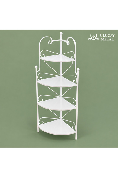 uluçay ferforje ULUÇAY METAL 4 KATLI BEYAZ FERFORJE KÖŞELİK – ÇOK AMAÇLI META...